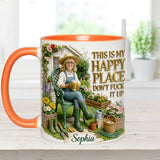 Garden Is My Happy Place - Personalized Gardening Accent Mug & Coaster