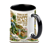 Garden Is My Happy Place - Personalized Gardening Accent Mug & Coaster