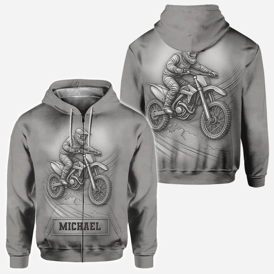 Metalic Dirt Bike/ Motocross - Personalized Dirt Bike All Over Shirt