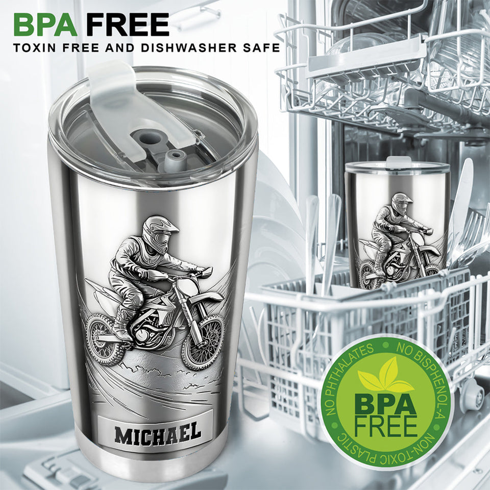 Metalic Dirt Bike/ Motocross - Personalized Dirt Bike Tumbler