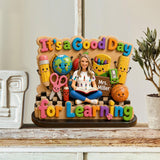 It's A Good Day For Learning - Personalized Teacher Custom Shaped Wood Plaque