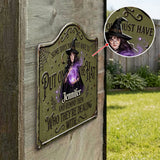 Put On The Hat - Personalized Witch 3D Printed Cut Metal Sign