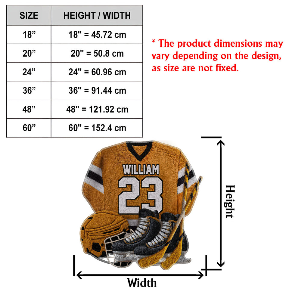 Love Hockey - Personalized Hockey Non-Slip Tufted Rug