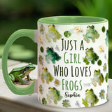 Just A Girl Who Loves Frogs - Personalized Frog Accent Mug