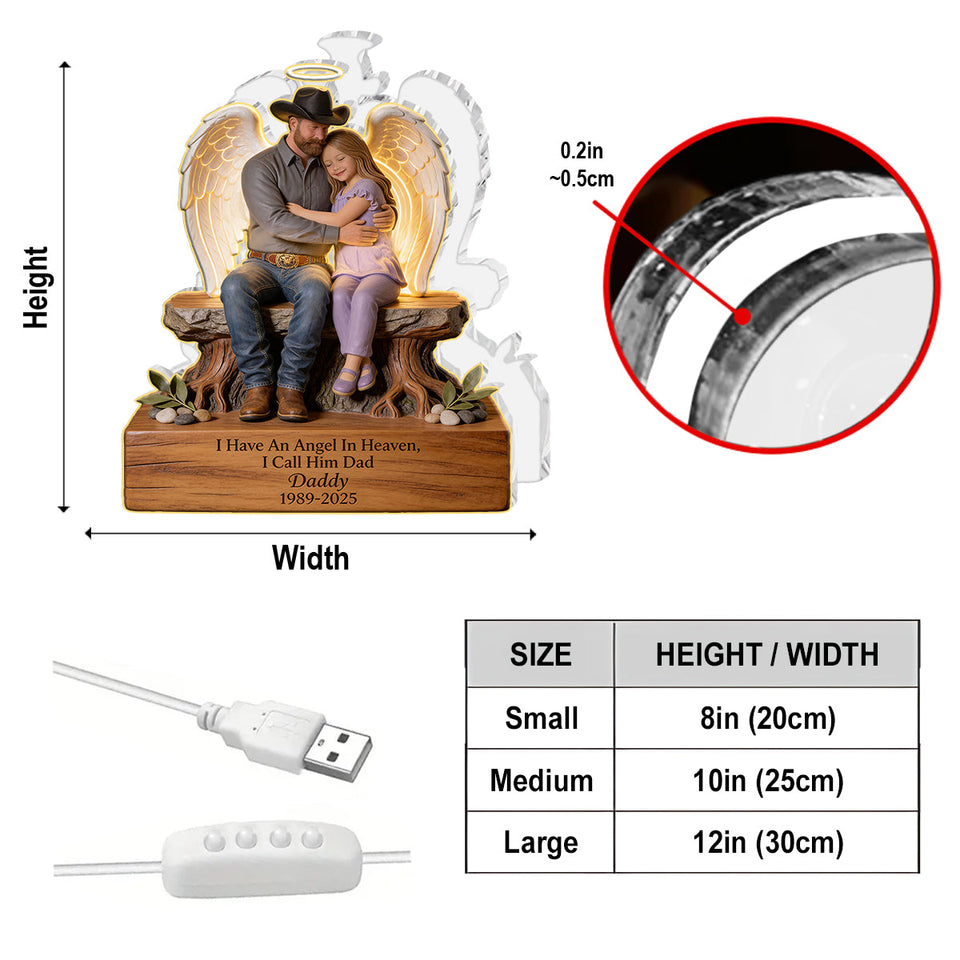 I Have An Angel In Heaven - Personalized Memorial Acrylic LED Night Light