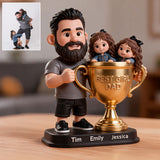 The Best Dad Trophy - Personalized Father Custom Shaped Acrylic Plaque