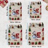 Alphabet SnowmanPresents Bag - Personalized Family Drawstring Tote Bag