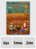 Welcome To Our Patio - Personalized Backyard Rectangle Metal Sign