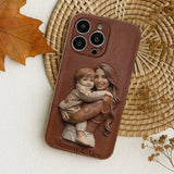 Custom Any Photo Gift For Mom, Grandma - Personalized Mother Leather Phone Case