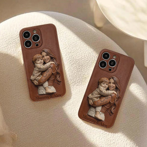 Custom Any Photo Gift For Mom, Grandma - Personalized Mother Leather Phone Case