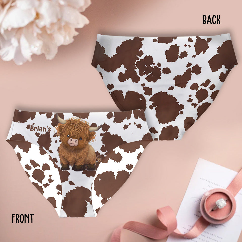Cute Cows - Personalized Highland Cow Women Briefs & Men Boxer Briefs