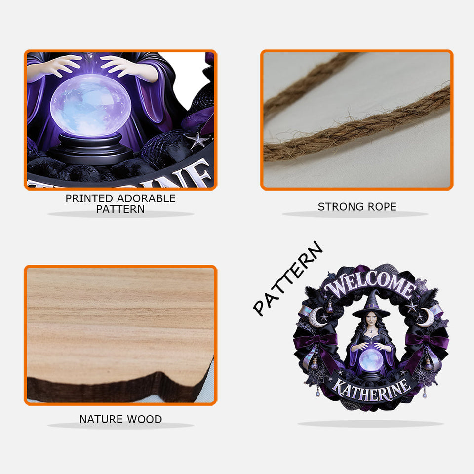 Any Photo Welcome Witches - Personalized Witch Custom Shaped Wood Sign