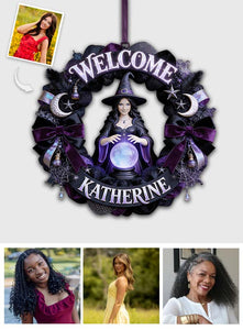 Any Photo Welcome Witches - Personalized Witch Custom Shaped Wood Sign