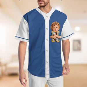 Custom Photo, Alphabet, Any Theme - Personalized Kid Baseball Jersey