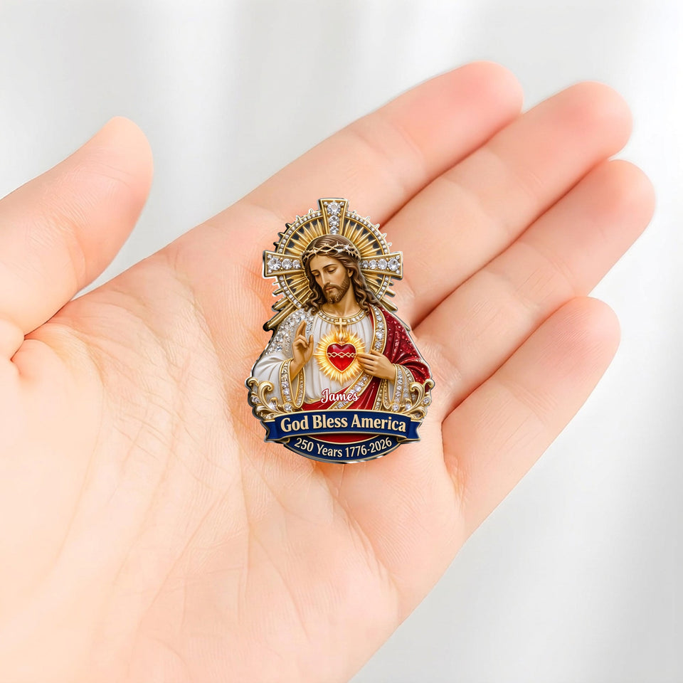 God Bless America - Personalized Christian 3D Embossed Enamel Pin