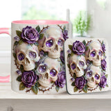 Skulls And Roses - Personalized Skull Accent Mug & Coaster