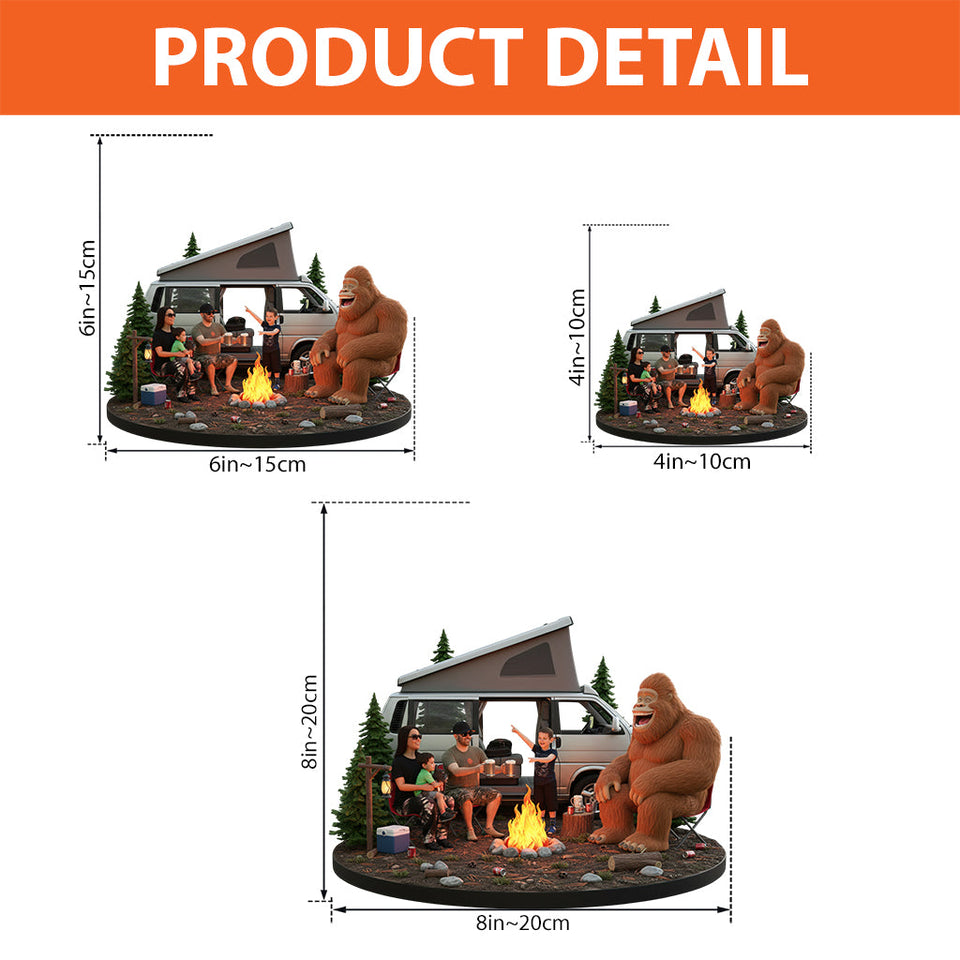 Funny Camp With Sasquatch, Custom From Any Photo - Personalized Camping Custom Shaped Acrylic Plaque