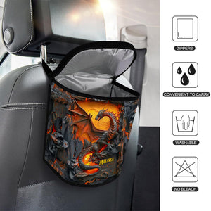 Volcanic Dragon - Personalized Dragon Portable Car Trash Can/ Organizer
