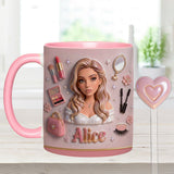 Love Make Up, Make Up Artist - Personalized Makeup Set Accent Mug with Acrylic Stirrers