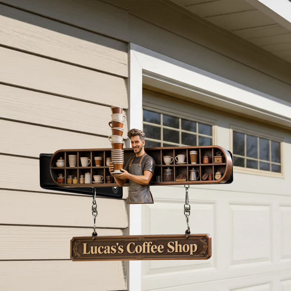 My Coffee Shop - Personalized Coffee Wooden Wall Mount Sign