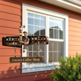 My Coffee Shop - Personalized Coffee Wooden Wall Mount Sign