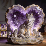 Mama Wolf, Wolf Mom - Personalized Wolf Custom Shaped Acrylic Plaque