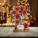 Floral Christmas Gift for Mom, Grandma – Personalized Custom Shaped Acrylic Plaque