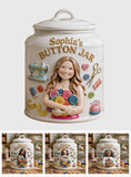 Button Jar For Sewing Lovers - Personalized Sewing Cookie Jar