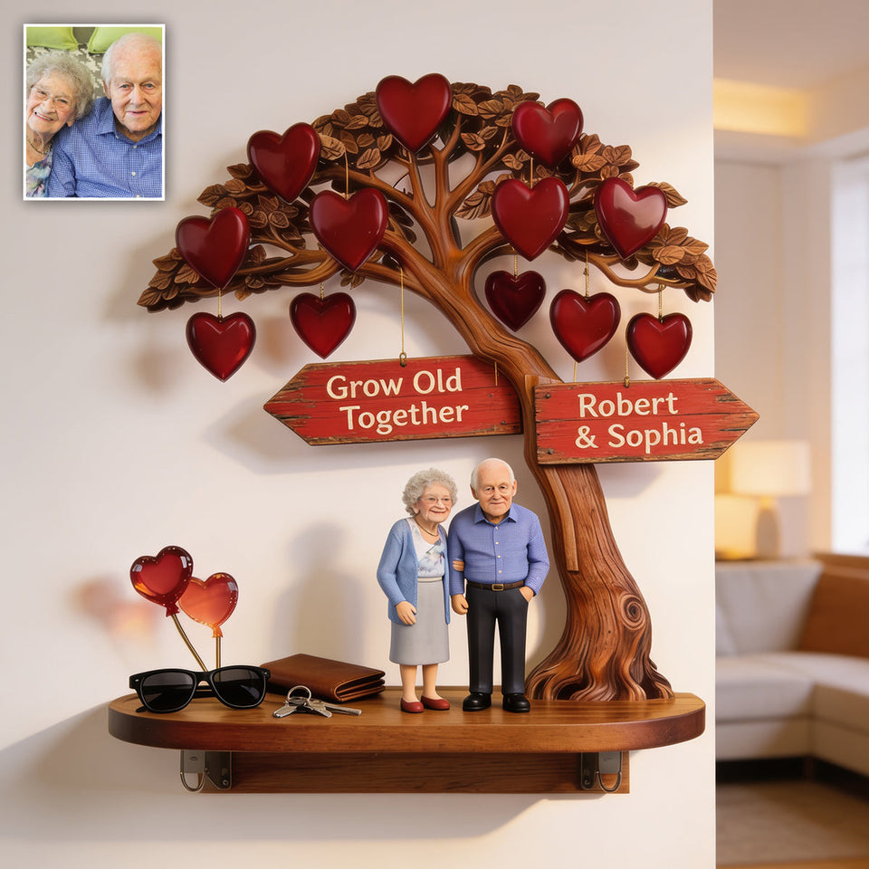 Everlasting Love - Personalized Couple Wooden Floating Shelf