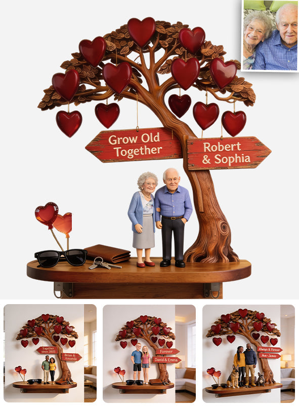Everlasting Love - Personalized Couple Wooden Floating Shelf