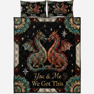 You & Me We Got This - Personalized Dragon Quilt Set
