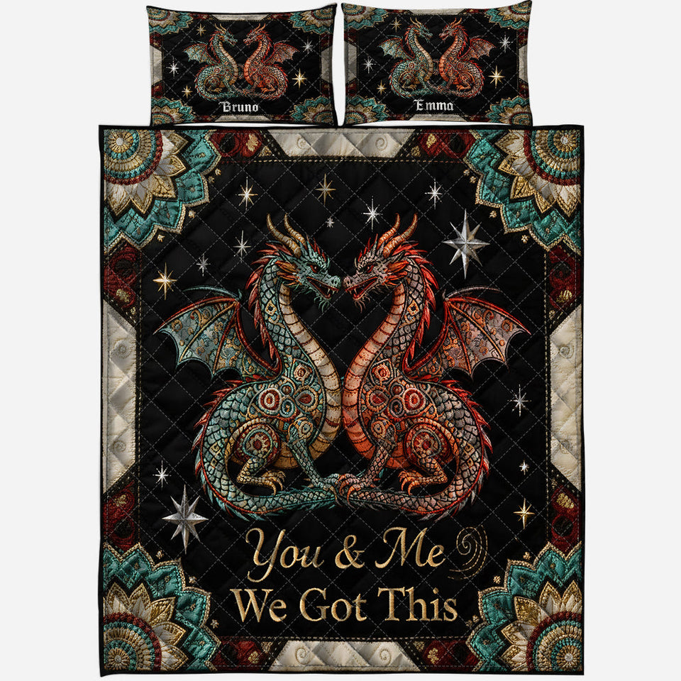 You & Me We Got This - Personalized Dragon Quilt Set