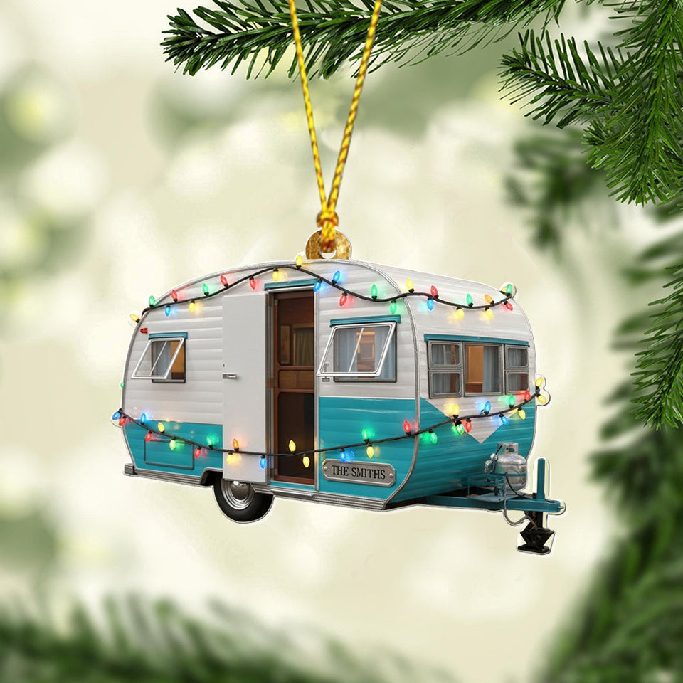 Love Camping Lovely Campers - Personalized Camping Transparent Ornament