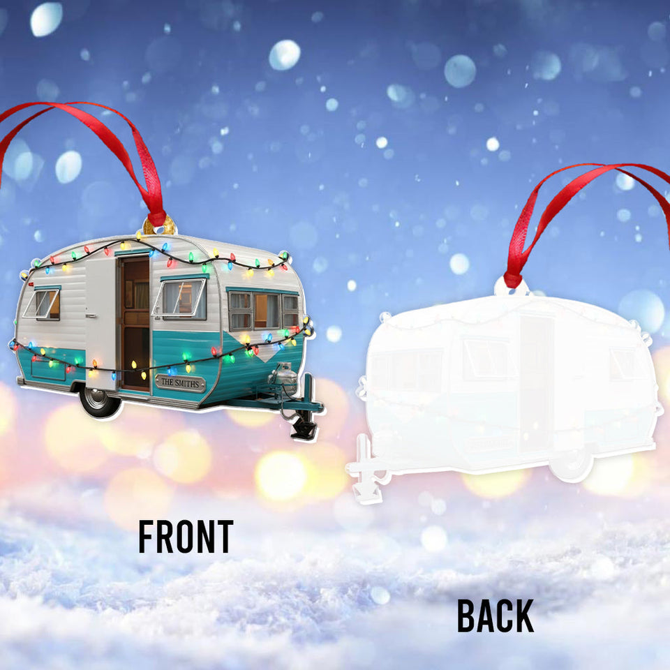 Love Camping Lovely Campers - Personalized Camping Transparent Ornament