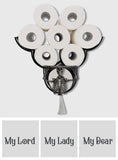 Funny Bathroom Decor - Your But* Napkins My Lord - Personalized Skull Toilet Paper Holder Rack