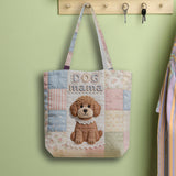 Dog Mama Gift Idea, Dog Lover Gift - Personalized Dog Quilted Tote Bag