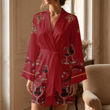 Wine Is My Therapy - Personalized Wine Satin Robe