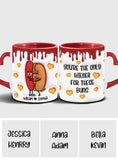 You're The Only Wiener To These Buns - Personalized Couple Heart Handle Mug