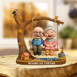 Heartwarming with Elderly Couple, Home Decor - Personalized Couple Custom Shaped Acrylic Plaque