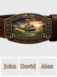 All Gave Some, Some Gave All - Personalized Veteran Leather Belt With Shaped Buckle