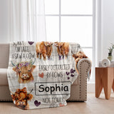 Love Highland Cows - Personalized Highland Cow Blanket