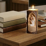Faith Over Fear - Personalized Christian Custom Shape Wooden Candle Holder