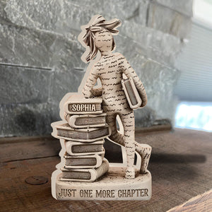 Just One More Chapter - Personalized Book Custom Shaped Wood Plaque