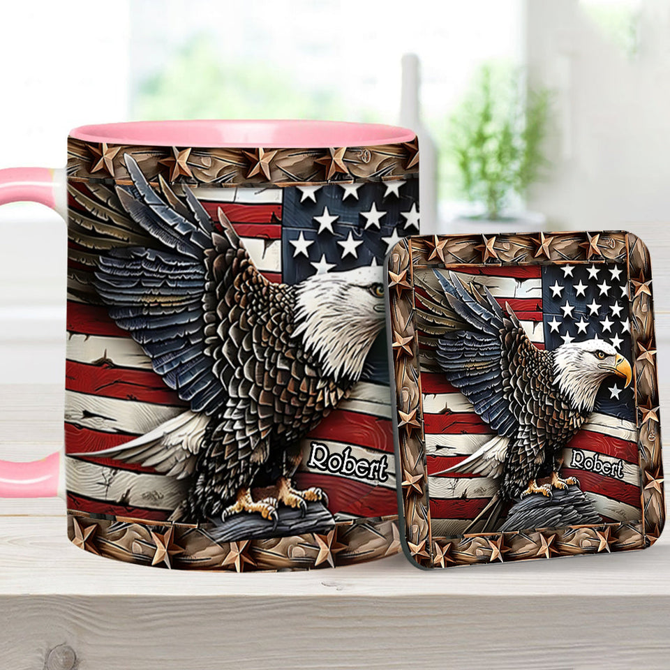 Strong Bald Eagle - Personalized Bald Eagle Accent Mug