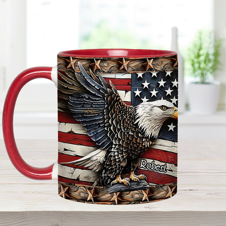 Strong Bald Eagle - Personalized Bald Eagle Accent Mug