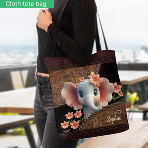 Love Elephant - Personalized Elephant Tote Bag