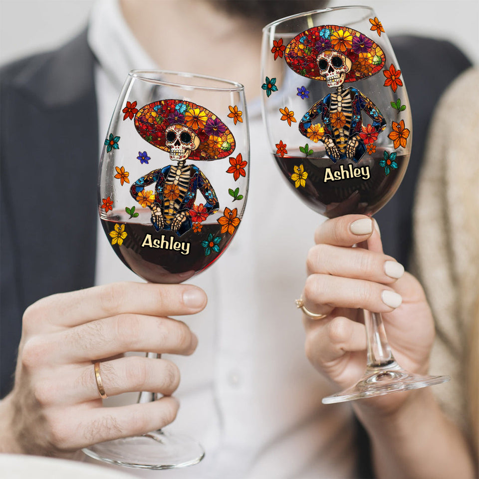 Happy Hispanic Heritage Month - Personalized Latina Women Wine Glass With Long Stem