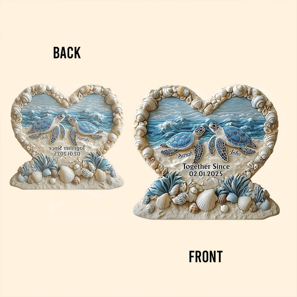 Forever By The Sea - Personalized Couple Custom Shaped Acrylic Plaque