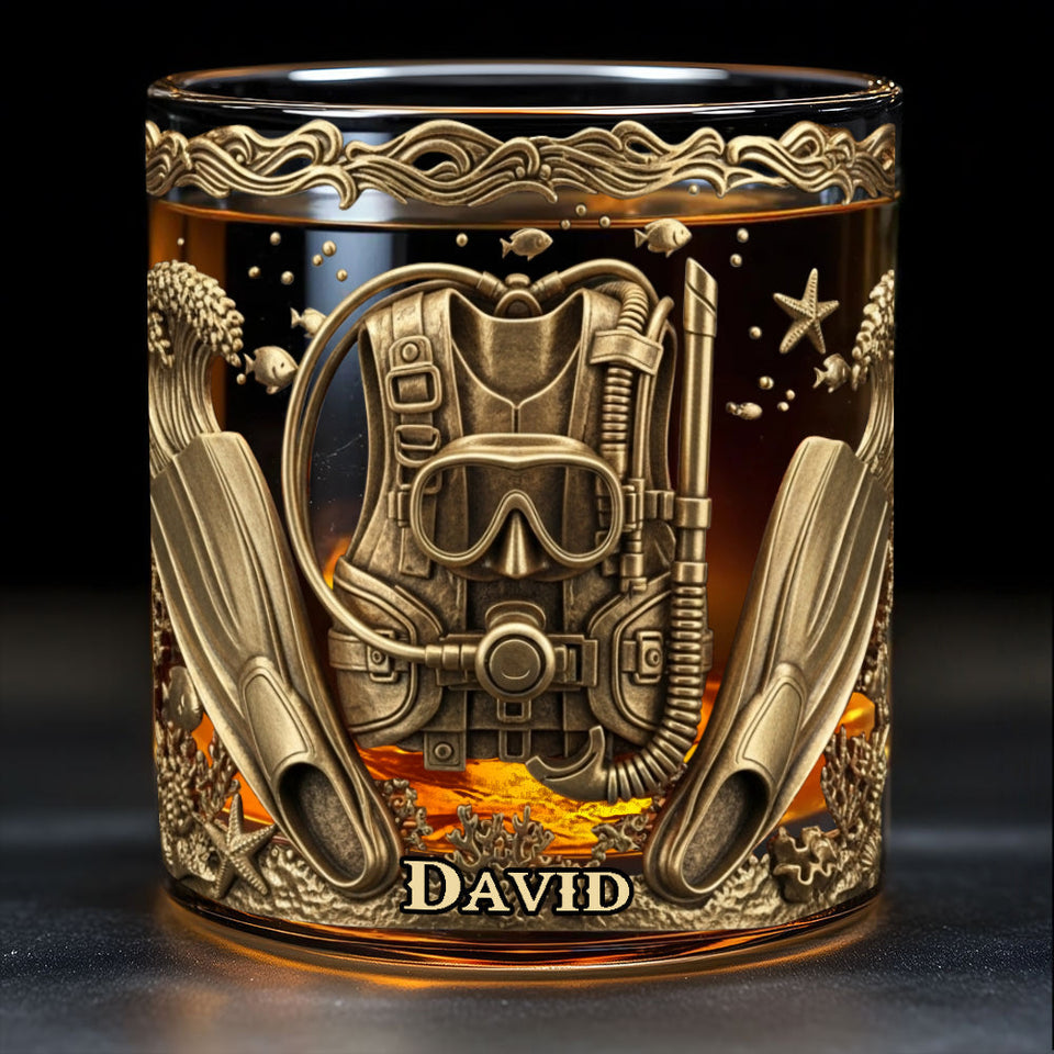 Scuba Diving Life - Personalized Scuba Diving Whiskey Glass