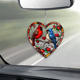 Lovely Hummingbird Couple - Personalized Couple Transparent Car Ornament